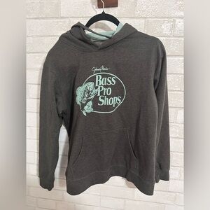 Bass Pro Shops Unisex Gray Hoodie with Mint Logo Size Small #1924